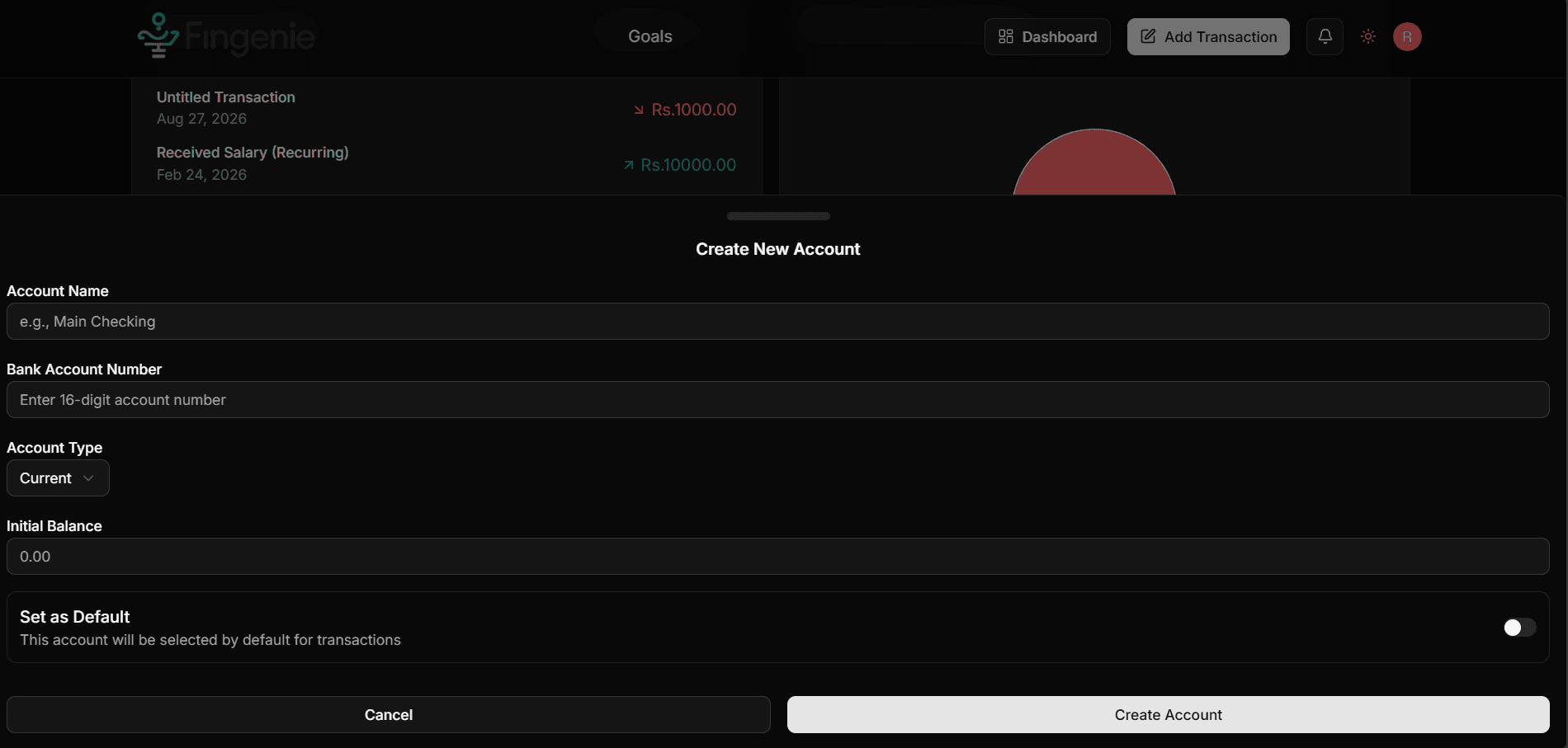 FinGenie create account